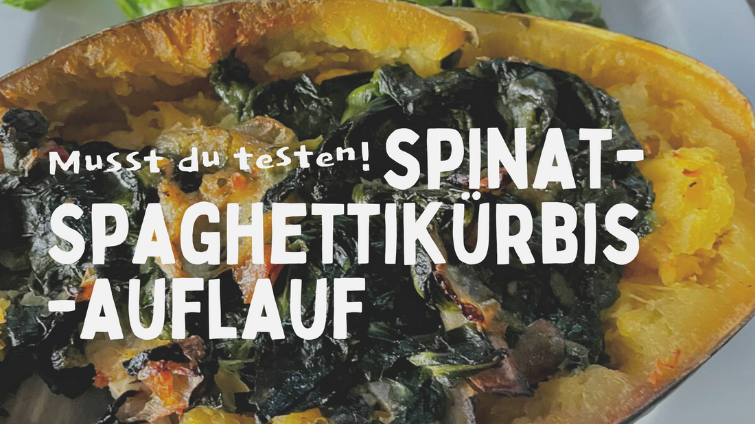 Spinat-Spaghettikürbis-Auflauf • Vegan & einfach!
