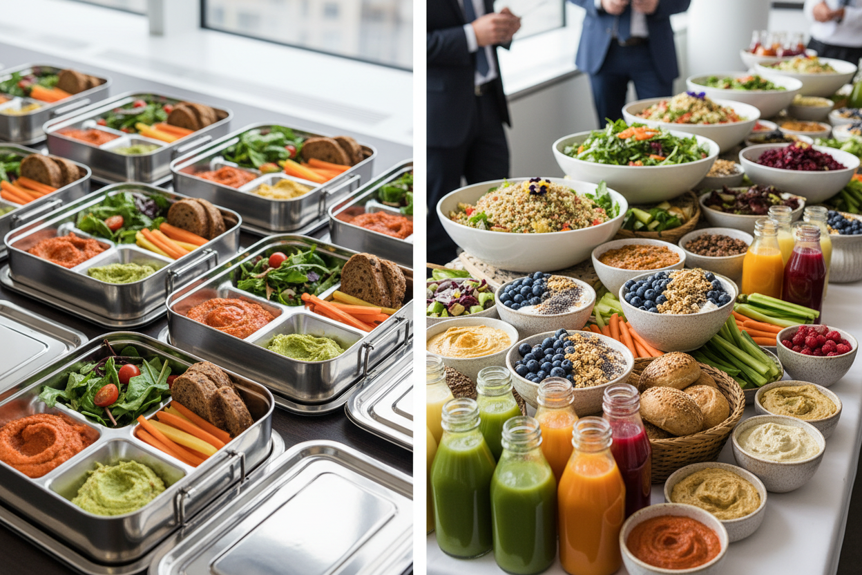 es sollen edelstahlbrotboxen sein und mehr salate, dips und aufstriche, joguthbowls zu sehen sein